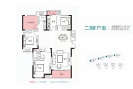 长房星珑湾4室2厅1厨2卫建面123.00㎡