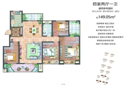 涡阳·星海国际广场4室2厅1厨1卫建面149.05㎡