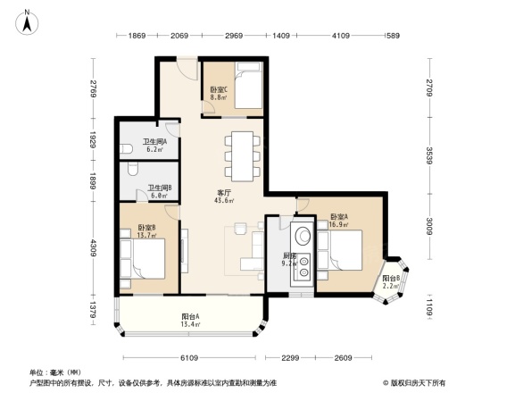 阳明国际公寓户型图