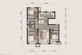 中海·望京府3室2厅1厨2卫建面118.00㎡