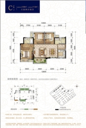 金科集美天宸3室2厅1厨2卫建面113.00㎡