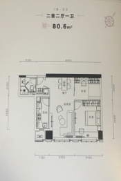 海景文苑2室2厅1厨1卫建面80.6㎡