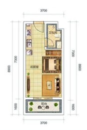 天合养生公馆1室1厅1厨1卫建面37.70㎡