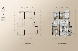 中洲中央公园4室2厅1厨2卫建面122.00㎡