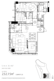 正荣梅溪紫阙台3室2厅1厨3卫建面232.15㎡