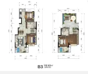 洋房B3户型 132㎡跃层