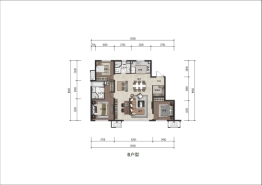 融创盛京宸院4室2厅1厨2卫建面125.00㎡