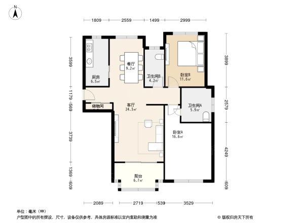 雅戈尔长风8号户型图
