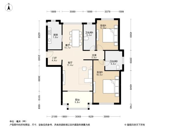 雅戈尔长风8号户型图