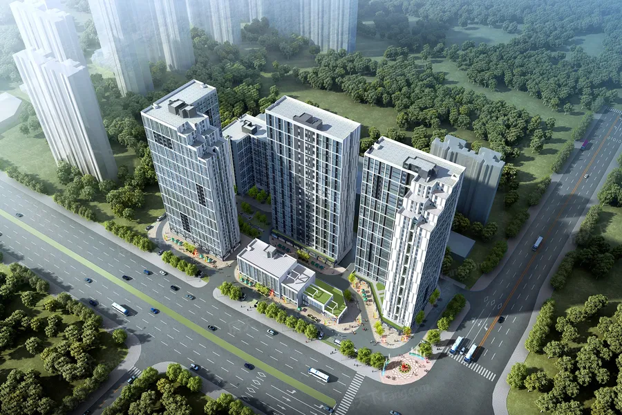 鸟瞰图拖动图片可以查看其它楼栋信息
