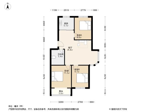 青建国通嘉苑户型图