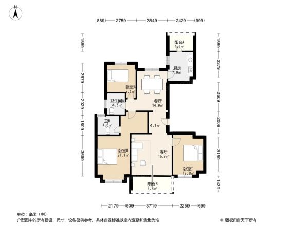 招商雍景湾（御江花苑）户型图