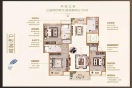 平舆建业城3室2厅1厨2卫建面135.00㎡