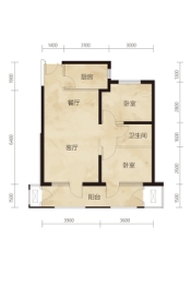 凤城·凯旋公馆2室2厅1厨1卫建面95.76㎡