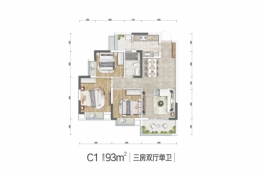 同森锦逸3室2厅1厨1卫建面93.00㎡