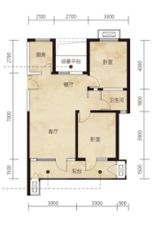 凤城·凯旋公馆2室2厅1厨1卫建面108.21㎡