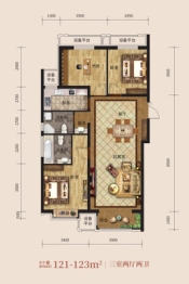 中盟首府3室2厅1厨2卫建面121.00㎡