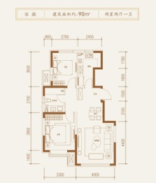 亚泰雍阳府2室2厅1厨1卫建面90.00㎡