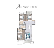 武汉英赫当代城MOMΛ建面约107㎡A户型