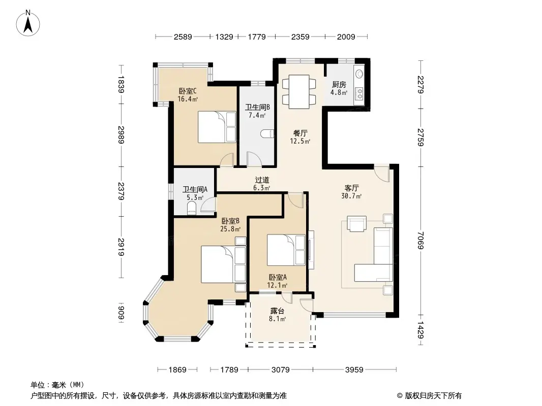 永利中央公馆户型图图片