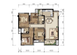 保亿·湖山鹿鸣4室2厅1厨2卫建面105.91㎡