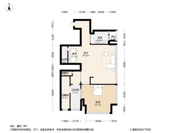 大连时代购物广场户型图