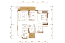 中梁和苑小高层C户型建面约92.03平