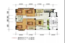 睿创·中央御景4室2厅1厨2卫建面148.00㎡