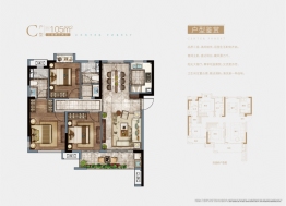 公园左岸3室2厅1厨2卫建面105.00㎡