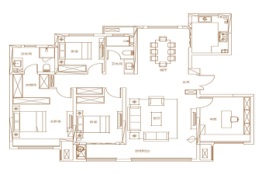 悦隽时代4室2厅1厨2卫建面168.00㎡