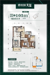 碧桂园天玺3室2厅1厨2卫建面105.00㎡