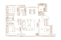 A户型（125 m2 2+1房两厅两卫）