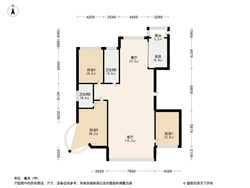 哈尔滨恒盛豪庭户型图图片