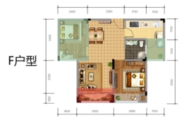 桐梓·兴茂国际旅游度假区2室2厅1厨1卫建面45.76㎡