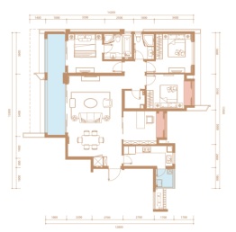 云上观邸4室2厅1厨2卫建面147.78㎡