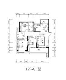 建业尊府3室2厅1厨2卫建面125.00㎡