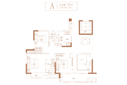 金地·珑悦湾3室2厅1厨2卫建面109.00㎡