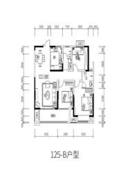 建业尊府3室2厅1厨1卫建面125.00㎡