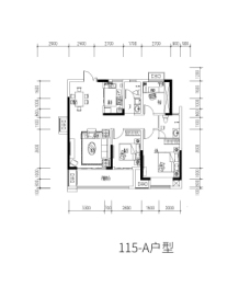 建业尊府3室2厅1厨2卫建面115.00㎡