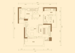 荣昱·月亮湾2室2厅1厨1卫建面72.00㎡