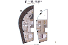 揽月湖畔3室2厅1厨2卫建面97.25㎡