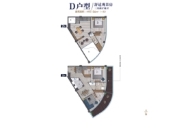 揽月湖畔3室2厅1厨2卫建面97.06㎡