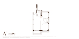 恒大江湾华庭2室2厅1厨1卫建面89.00㎡