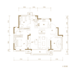 融信·金地澜悦3室2厅1厨2卫建面128.00㎡