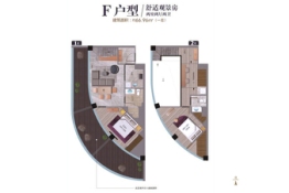 揽月湖畔2室2厅1厨2卫建面66.96㎡