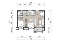 兰州万达城一期A1户型建面约85平米