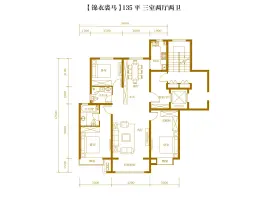 中朵·海昕华府3室2厅1厨2卫建面135.00㎡