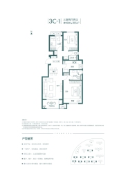 金地正华漾时代3室2厅1厨2卫建面105.00㎡