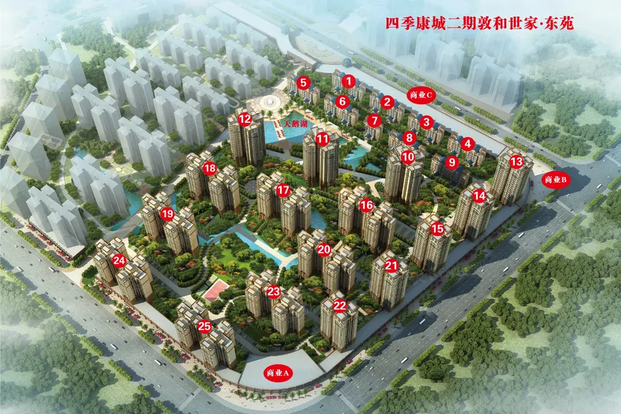 d区鸟瞰图拖动图片可以查看其它楼栋信息