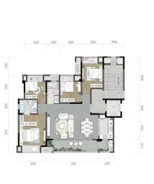 香港置地·云山岳4室2厅1厨2卫建面130.0㎡
